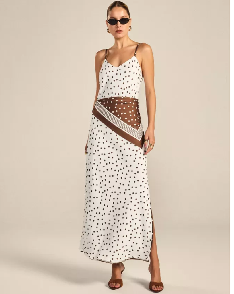 Vestido Benedita Crepe de Alfaiataria Poá Double Face | Raizz