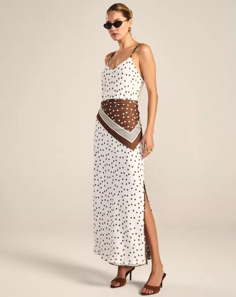 Vestido Benedita Crepe de Alfaiataria Poá Double Face | Raizz